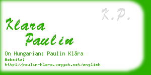 klara paulin business card
